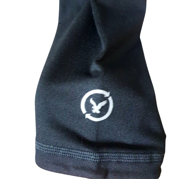 American Eagle Womens M 1/4 Zip Pullover Black & Gray Neon Accents NEW - Picture 7 of 8